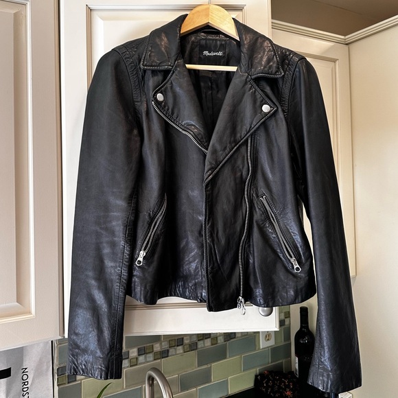 Madewell Washed Leather Motorcycle Jacket - Picture 3 of 3